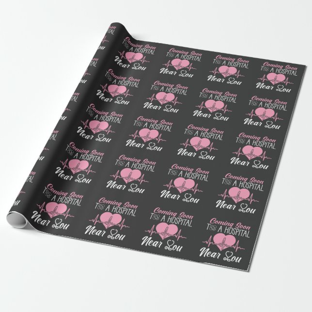 Nurse Students Graduation Hospital RN Nursing Wrapping Paper (Unrolled)