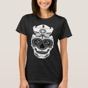 Nurse Sugar Skull  Health Professional Men Women T-Shirt