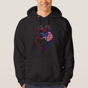 Nurse Sunflower American Flag Patriotic 4th Of Jul Hoodie
