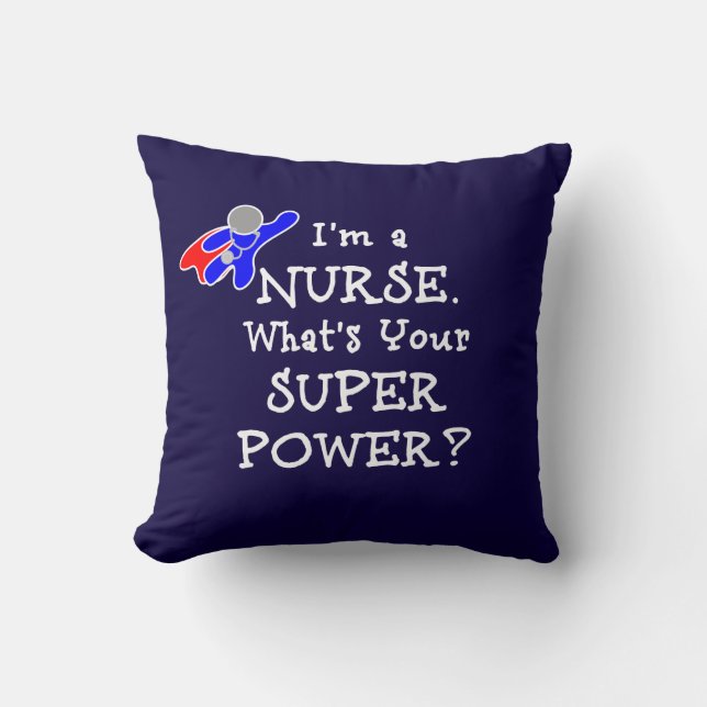 Nurse Superhero (white text) Cushion (Front)