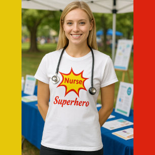 Nurse Superhero Yellow and Red T-Shirt