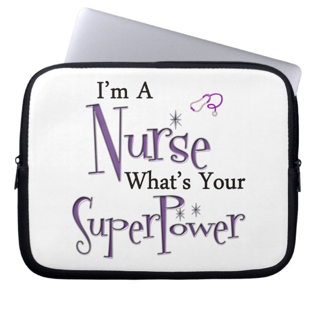 Nurse Superpower Laptop Sleeve (Front)