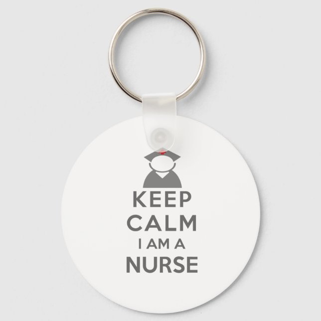 Nurse Symbol Keep Calm I am a Nurse Key Ring (Front)
