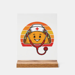 Nurse Taco Retro Vintage Engraving Design_1 Acrylic Sign
