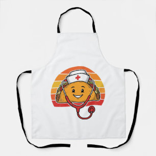 Nurse Taco Retro Vintage Engraving Design_1 Apron