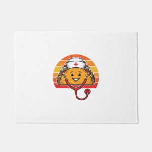 Nurse Taco Retro Vintage Engraving Design_1 Doormat