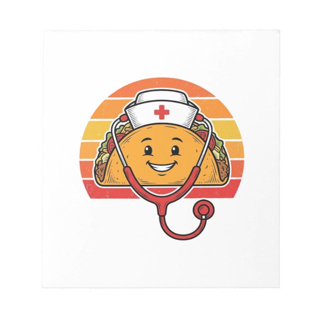 Nurse Taco Retro Vintage Engraving Design_1 Notepad (Front)