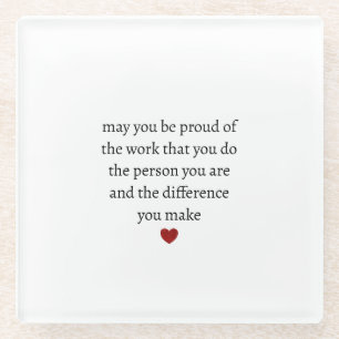 Nurse teacher mother appreciation pround Thank Glass Coaster