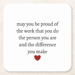 Nurse teacher mother appreciation pround Thank Square Paper Coaster