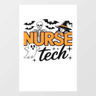 Nurse Tech - Halloween - with skeleton, witch, and