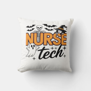 Nurse Tech - Halloween - with skeleton, witch, and Cushion