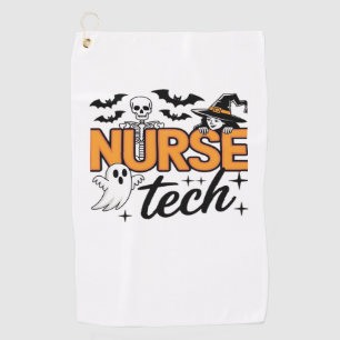 Nurse Tech - Halloween - with skeleton, witch, and Golf Towel