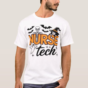 Nurse Tech - Halloween - with skeleton, witch, and T-Shirt