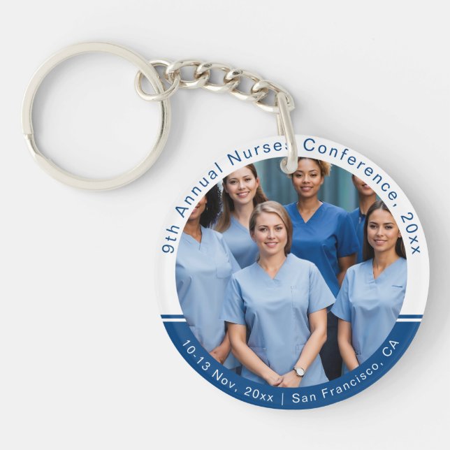 Nurse Technician Caregiver Medical Conference Key Ring (Front)