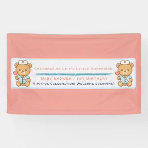 Nurse Teddy Bear Party Banner