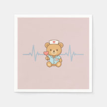 Nurse Teddy Bear Party Napkin