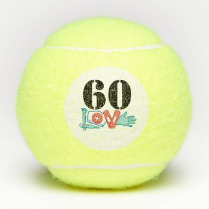 NURSE Tennis 60th Birthday and sixty number love Tennis Balls