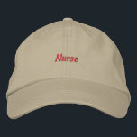 Nurse Text Custom Cap Professional Healthcare Hat<br><div class="desc">Celebrate your dedication and add a personal touch to your professional attire with our Personalised Nurse Text and Name Embroidered Cotton Hat. Designed for healthcare heroes,  this hat combines comfort,  style,  and individuality.

Easily you can edit your hat.</div>