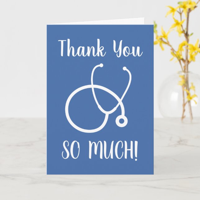 Nurse thank you card with stethoscope design (Yellow Flower)