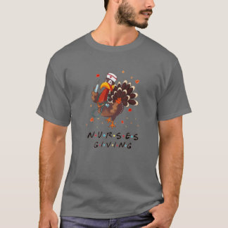 Nurse Thanksgiving Fall Women Turkey Nursegiving T-Shirt