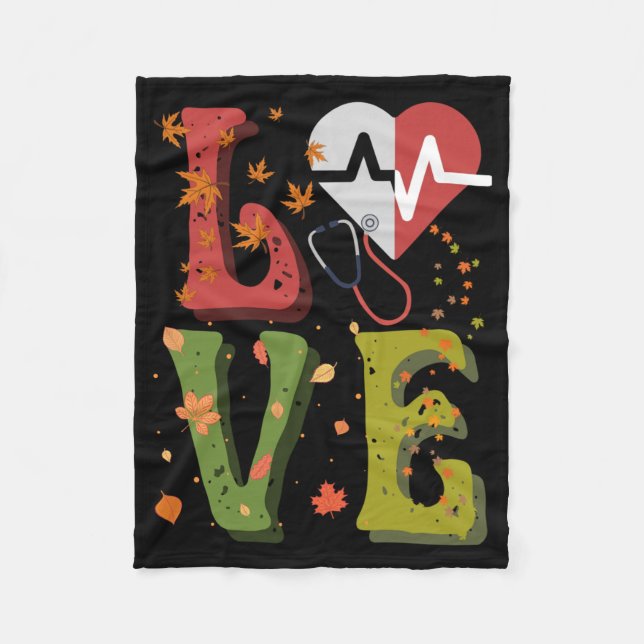 Nurse Thanksgiving Fleece Blanket (Front)