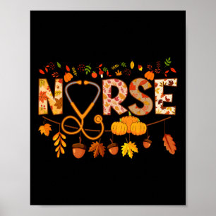 Nurse Thanksgiving Health Worker Nursing Fall Nurs Poster