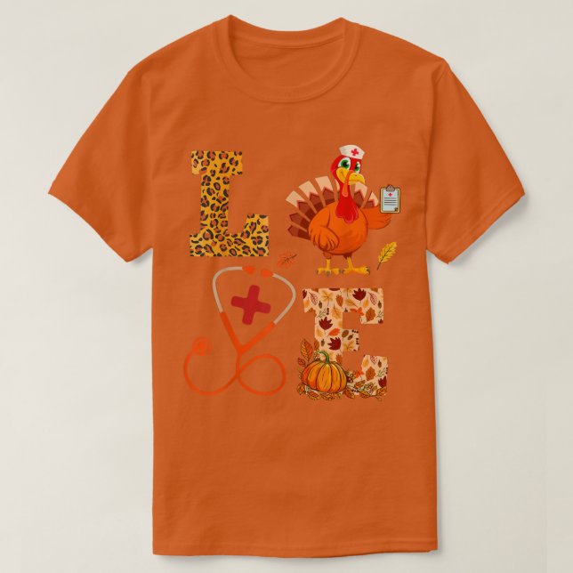 Nurse Thanksgiving Nursing Cute Health Worker Turk T-Shirt (Design Front)