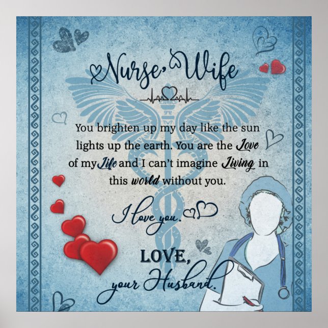 Nurse To My Wife Blanket Poster (Front)