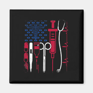 Nurse Tool American Flag Pride 4th Of July Proud N Magnet