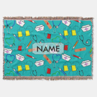 Nurse Tools Woven Blanket Blue Custimizable