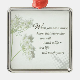 Nurse Touch a Life With Wild Flowers Metal Tree Decoration