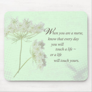 Nurse Touch a Life With Wild Flowers Mouse Pad