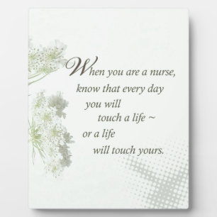 Nurse Touch a Life With Wild Flowers Plaque
