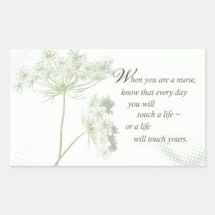 Nurse Touch a Life With Wild Flowers Rectangular Sticker