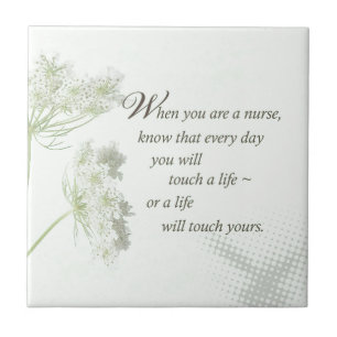 Nurse Touch a Life With Wild Flowers Tile