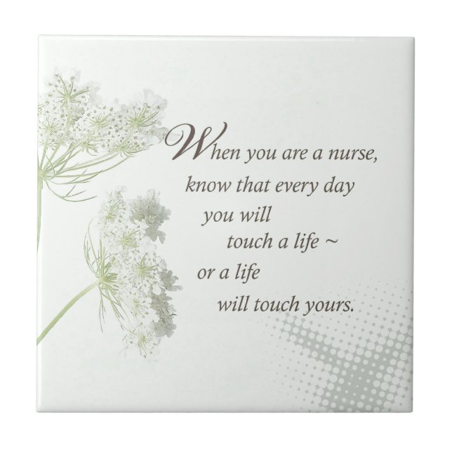 Nurse Touch a Life With Wild Flowers Tile (Front)