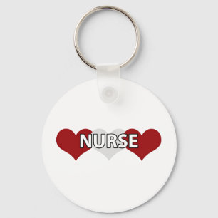 Nurse Triple Heart Key Ring