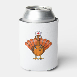 Nurse Turkey Funny Thanksgiving Feast Day For Men Can Cooler