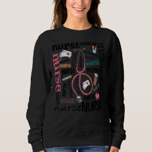 Nurse Typography  School Nurse Nurse Day Nurse Wee Sweatshirt