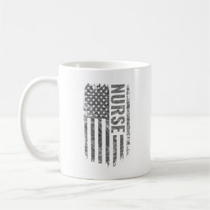 Nurse USA Flag Distressed design Coffee Mug