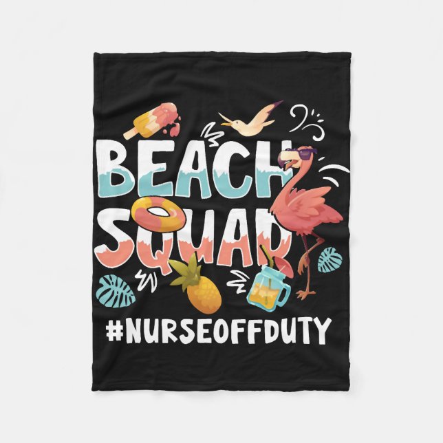 Nurse Vacation Beach Group Fleece Blanket (Front)