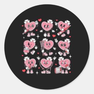 Nurse Valentine Candy Heart Er Icu Nicu Rn Nurses  Classic Round Sticker