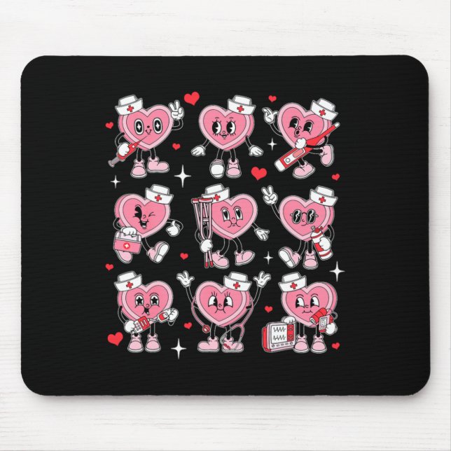 Nurse Valentine Candy Heart Er Icu Nicu Rn Nurses  Mouse Pad (Front)