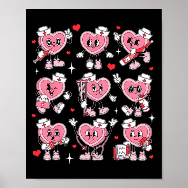 Nurse Valentine Candy Heart Er Icu Nicu Rn Nurses  Poster (Front)