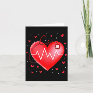 Nurse Valentines Day Heart Stethoscope 2 _1 Card