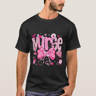 Nurse Valentine's Day Heart Stethoscope Er Icu Nic T-Shirt