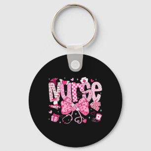 Nurse Valentines Day Heart Stethoscope ER ICU NICU Key Ring