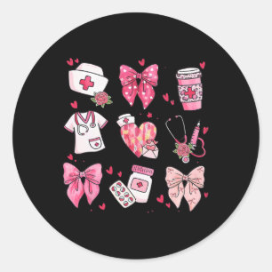Nurse Valentines Day Valentine Er Icu Nicu Rn Nurs Classic Round Sticker