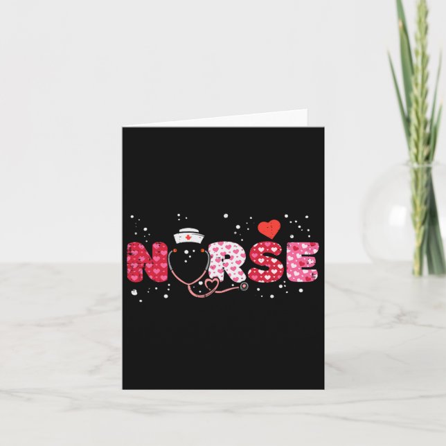 Nurse Valentines Day Valentine Scrub Top Women Scr Card (Front)