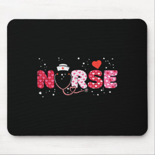 Nurse Valentines Day Valentine Scrub Top Women Scr Mouse Pad